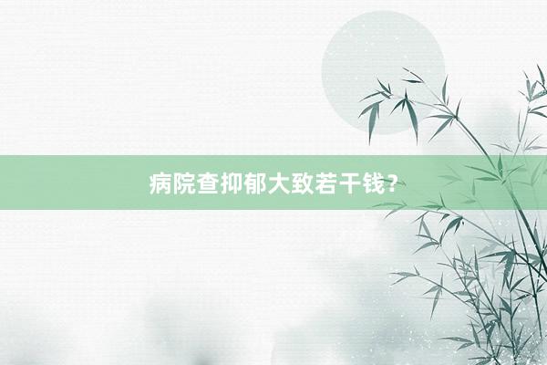 病院查抑郁大致若干钱？