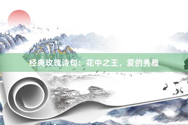 经典玫瑰诗句：花中之王，爱的秀雅